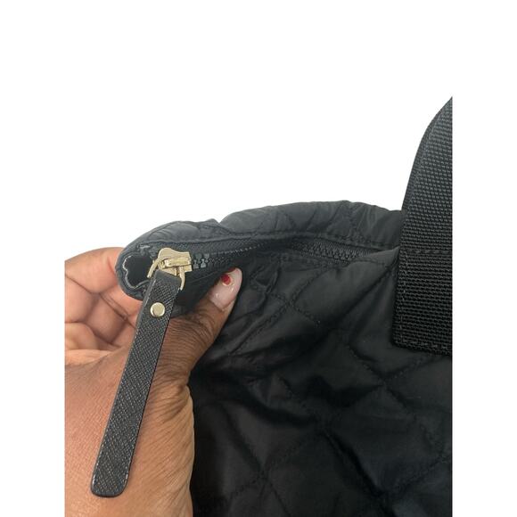 Kate Spade Black Quilted Work Bag Office Casual Business Nylon Tote Bag - Picture 4 of 15